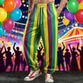 thumbnail image 2 of Elastic Waist Pants for Men Color Block Mardi Gras Printed Exercise Pants Comfy Relaxed Fit Joggers Sweatpants 06-Purple XL, 2 of 5