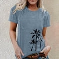 thumbnail image 3 of Coconut Tree Graphic Tees for Women 2026 Summer Casual Short Sleeve Crewneck Tropical Beach Vacation T Shirts, 3 of 4