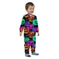 thumbnail image 5 of SDNall Matching Family Hallowen Pajamas Toddler Boys Girls Hallowen Fashion Pumpkin Print Plush Long Sleeved Romper Family Parent-Child Wear, 5 of 8