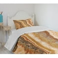 thumbnail image 4 of Ambesonne Marble Print Quilted Bedspread Set 2 Pcs, Watercolor Mineral, Twin Size, Multicolor, 4 of 6