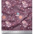 thumbnail image 1 of Soimoi Rayon Fabric Heart,Floral & Bird Kids Printed Fabric 1 Yard 56 Inch Wide, 1 of 3