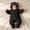 Black, variant on fnnxnal Footed Onesie Snowsuit for Kids Girls with Bear Ears Hood - Fleece Lined Padded Zipper Romper Gray,Size 6 Months
