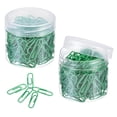 thumbnail image 1 of Unique Bargains Paper Clips 1.1 Inch Vinyl Coated with Box for Office Home Green Count 400, 1 of 6