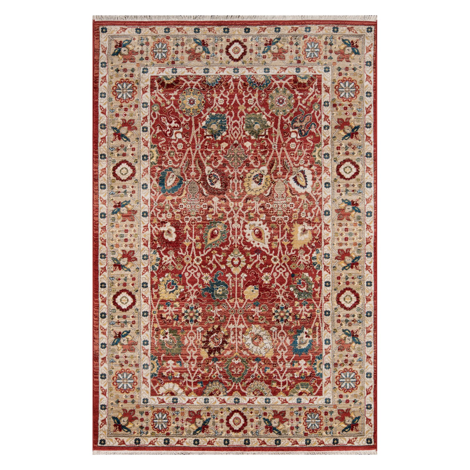 Momeni Lenox Polypropylene Machine Made Red Area Rug 5' X 7'5"