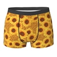 thumbnail image 6 of Men's Boxer Briefs, Yellow Leopard Print Sunflower Soft Comfy Mens Underwear Boxer Briefs Breathable With Widen Waist, 6 of 7