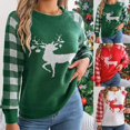 thumbnail image 2 of Zhanying Mignon Noël pour Femmes Tricoté Vintage Vacances Tricot Rouge et Vert, 2 of 7