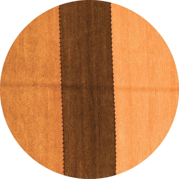 Ahgly Company Indoor Round Abstract Orange Contemporary Area Rugs, 3' Round