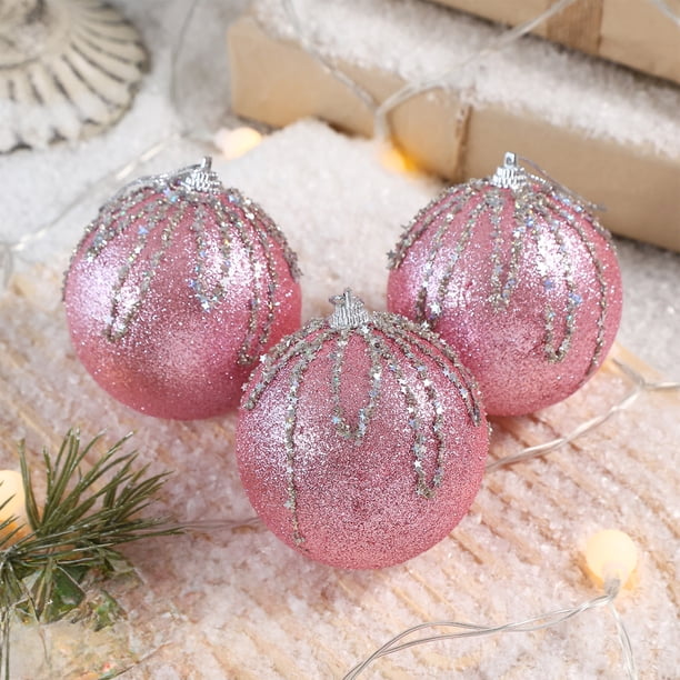 Round Solid Color 8cm Christmas Ball Christmas Scene Decoration Christmas Tree Hanging Decorations Exquisite Christmas Ball