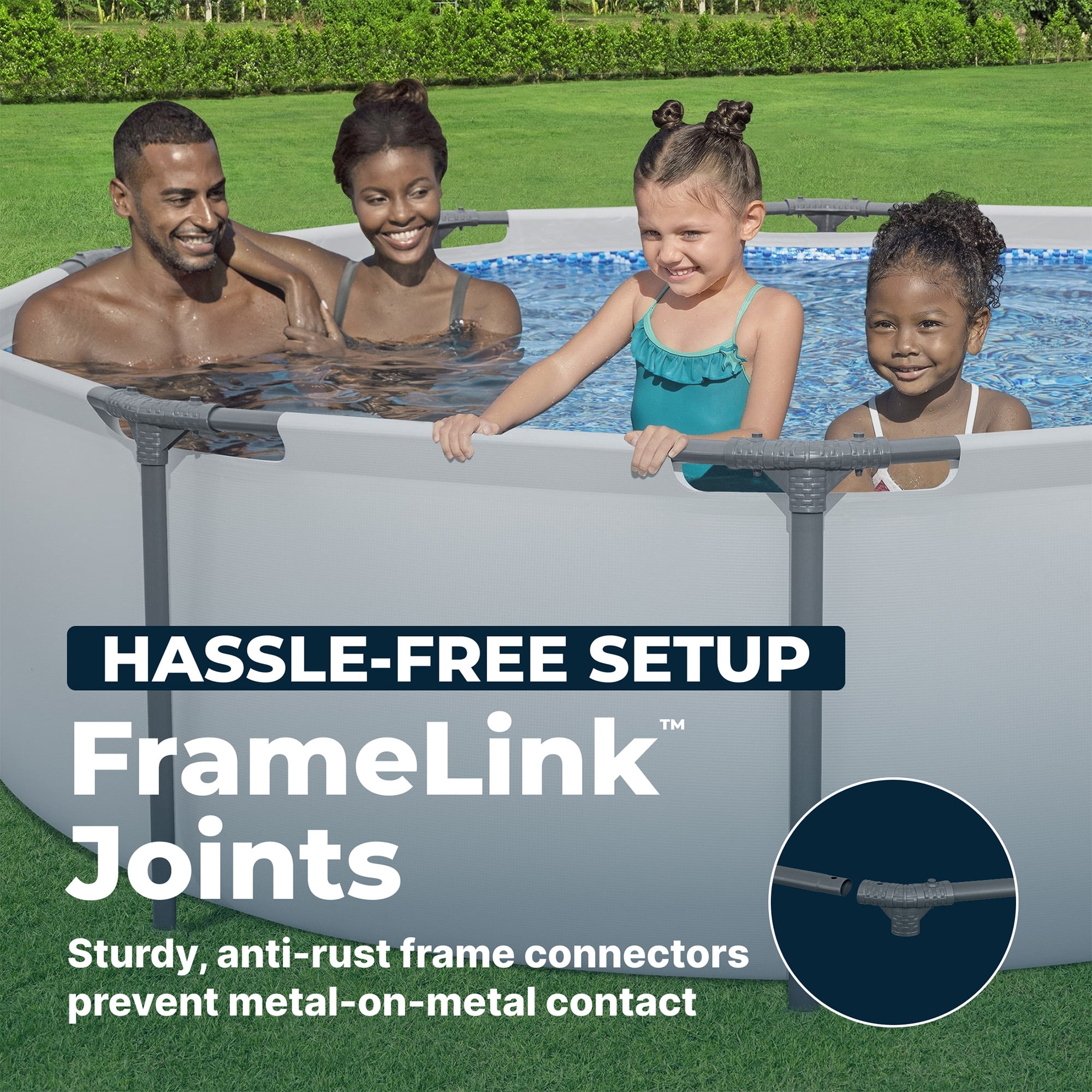 Bestway Steel Frame Round Above Ground Swimming Pool Set, 2 x 56407E-BW, 10 x 30 Inch