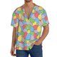 thumbnail image 1 of Balery Colorful Easter eggs Camisa Casual de Manga Corta con Botones para Hombre, Texturizada, Estilo Cubano, para Playa, Verano-XX-Large, 1 of 5