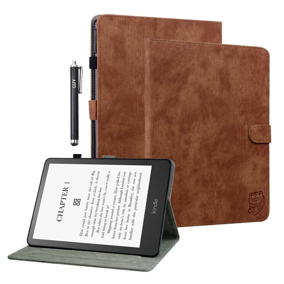 GSFY Case for All-New Kindle Paperwhite (12th Generation, 2024), PU Leather Wallet Auto Sleep/Wake Cover for 7" 2024 Kindle Paperwhite / Colorsoft Signature Edition & Kindle Paperwhite, Brown