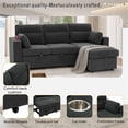 thumbnail image 5 of Muumblus 82" Convertible Sectional Sofa Bed with Cup Holders, Storage Chaise, L-Shaped Sofa Sleeper Couch Bed for Living Room, Gray Polyester, 5 of 6