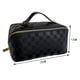 thumbnail image 1 of Bolsa Bolso de cosméticos a cuadros de almacenamiento de cuero PU de moda Cremallera suave para acampar Senderismo, 1 of 7