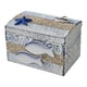 thumbnail image 1 of Pequeño joyero, caja decorativa de madera con tapa, contenedor de almacenamiento en estilo náutico. con pescado, 1 of 7
