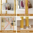 thumbnail image 5 of Yusong Bookshelf Triple Wide 5 Tier Bookcases with Storage Cabinet, Industrial Large Modern Tall Bookshelves with 12 Open Display Shelves for Living Room Office Bedroom, White and Gold, 5 of 9