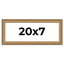 20x7 Frame Gold Solid Wood Picture Frame Width 1.25 Inches | Interior Frame Depth 0.375 Inches |