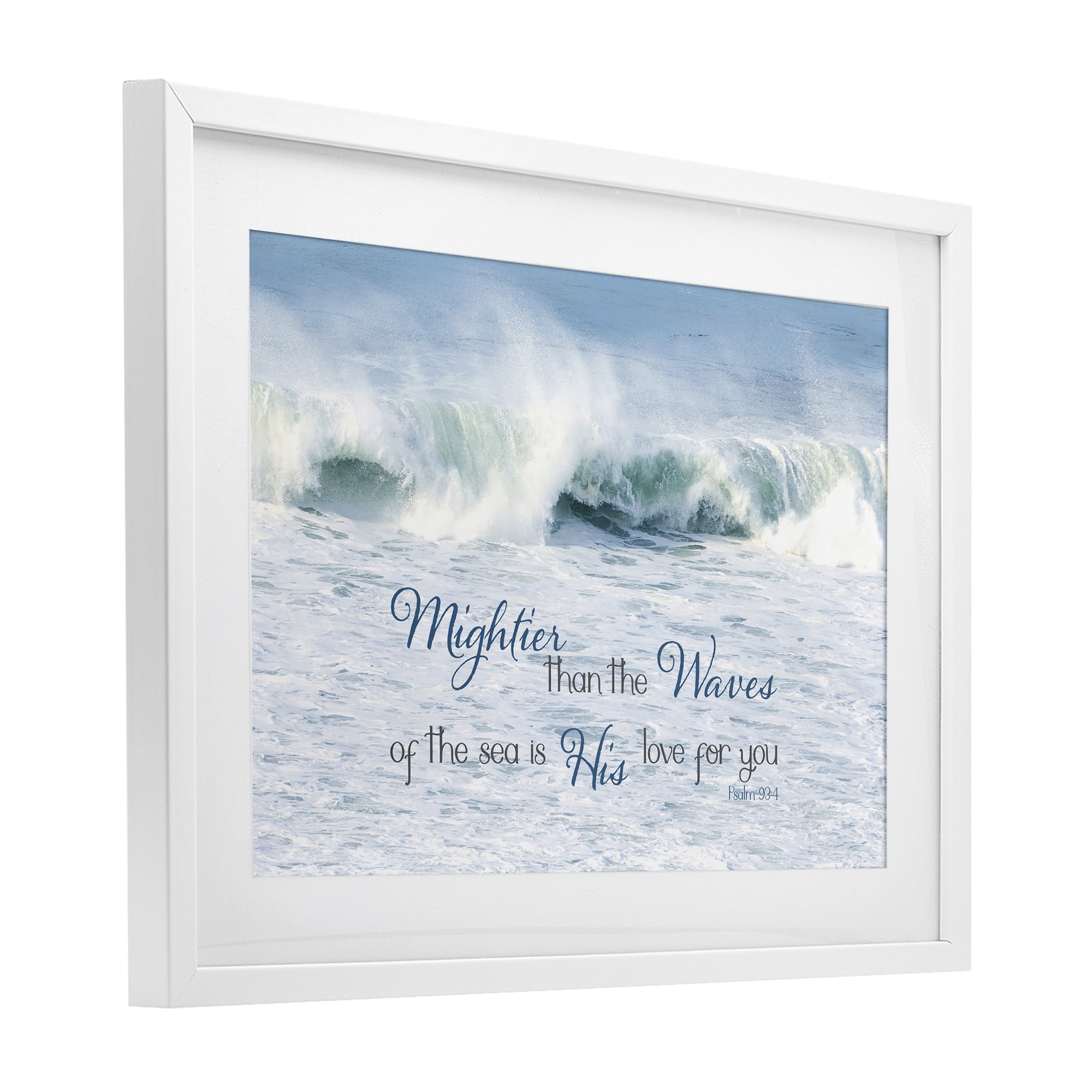 Stupell Industries Mightier Than The Waves White Framed Print Under Glass, design by Kathy Mansfield