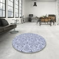 thumbnail image 4 of Ahgly Company Machine Washable Indoor Square Transitional Lavender Blue Area Rugs, 6' Square, 4 of 7