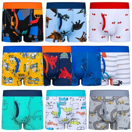 BIG ELEPHANT Toddler Boy Underwear, Cotton Brief Soft Toddler Underwear, 10-Pack (4T-9Y)