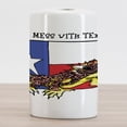 thumbnail image 2 of Reptile Ceramic Toothbrush Holder, Illustration of Warrior Horned Toad Standing for Texas City American Dream, Decorative Versatile Countertop for Bathroom, 4.5" X 2.7", Multicolor, by Ambesonne, 2 of 4