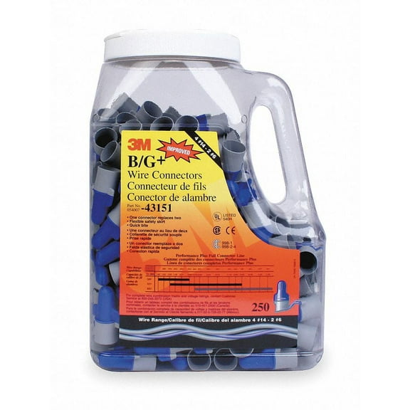 3m Twist On Wire Connector,600 V,PK250  B/G Jug