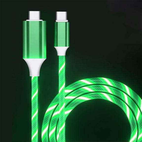 Lighted USB C to USB C Cable, 3A LED Light Up USB C Fast Charge Cord Compatible with iPhone 15/15 Pro/15 Plus/15 Pro Max/Samsung Galaxy and More (Green,3.3FT)