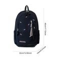 thumbnail image 2 of Nylon School Backpack, Lightweight Backpack with Bow Pendant, Spacious Trendy Backpack for Travel College Work, Black, 2 of 6