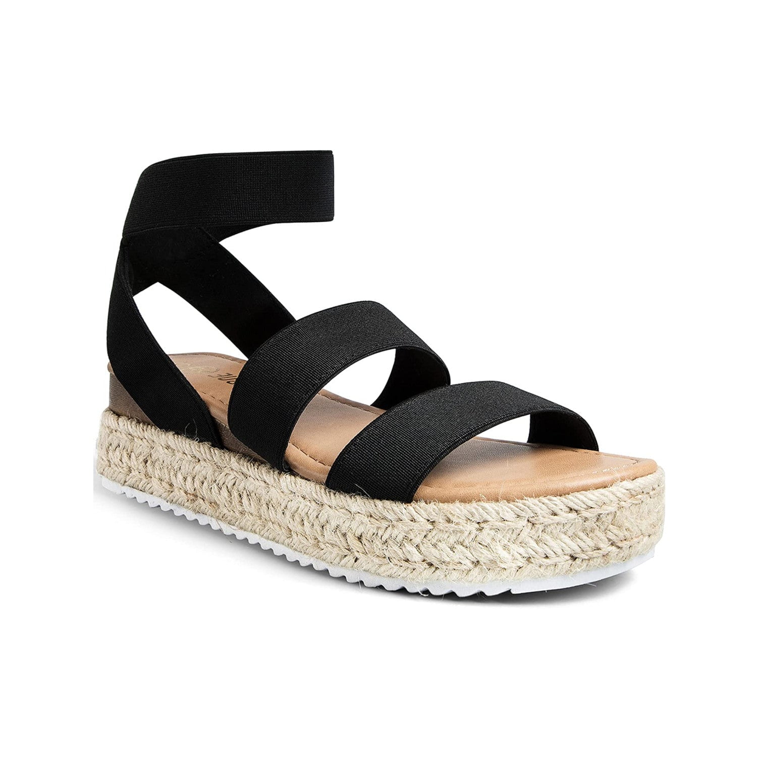 Black Strappy BOHO Platform Wedge Sandals Summer FESTIVAL sizes 6-10 M NEW 