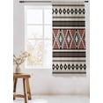 thumbnail image 3 of Sheer Curtains 63 Inch Length, Beige Boho Semi Sheer Curtains Light Filtering Window Treatment, Vintage Ethnic Tribe Retro Abstract Art Privacy Voile Drapes for Living Room Bedroom 52x63 Inch, 3 of 7
