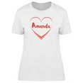 thumbnail image 1 of Amanda On White Heart T-Shirt Women -Image by Shutterstock, Female XX-Large, 1 of 2