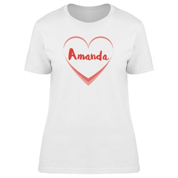 Amanda On White Heart T-Shirt Women -Image by Shutterstock, Female XX-Large