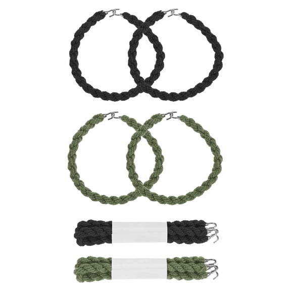 Uxcell Cowboy Boot Straps [8PCS] - Elastic Boot Straps Use for Women Outdoor Hiking - [Black & Army Green]