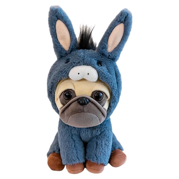 25cm Cute Pug in Donkey Plush Toy Soft Stuffed Animal Pillow for Kids Gift