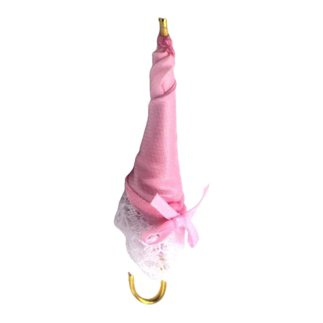 Paraguas para casa de muñecas, decoración en miniatura para casa de muñecas, tela para boda, hierro, mini bricolaje Rosa
