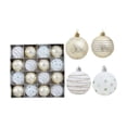thumbnail image 2 of 16-Piece Christmas Ball Ornaments Set, Christmas Tree Ornaments, Electroplated Plastic Baubles with Hanging Loops for Tree Wreath Home Holiday Decor(White+Yellow), 2 of 7