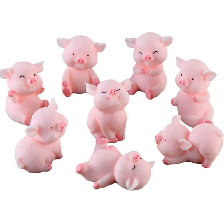 ibasenice 8pcs Piggy Car Decoration Mini Resin Pigs Miniature Animals  Figurines Ornaments to Decorate Miniature Piggies Tiny Pig Toy Mini Pig  Figurine