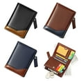 thumbnail image 2 of Stylish Men's Wallet Short PU Blocking Card Holder Zipper Coin Pocket Business, 2 of 8