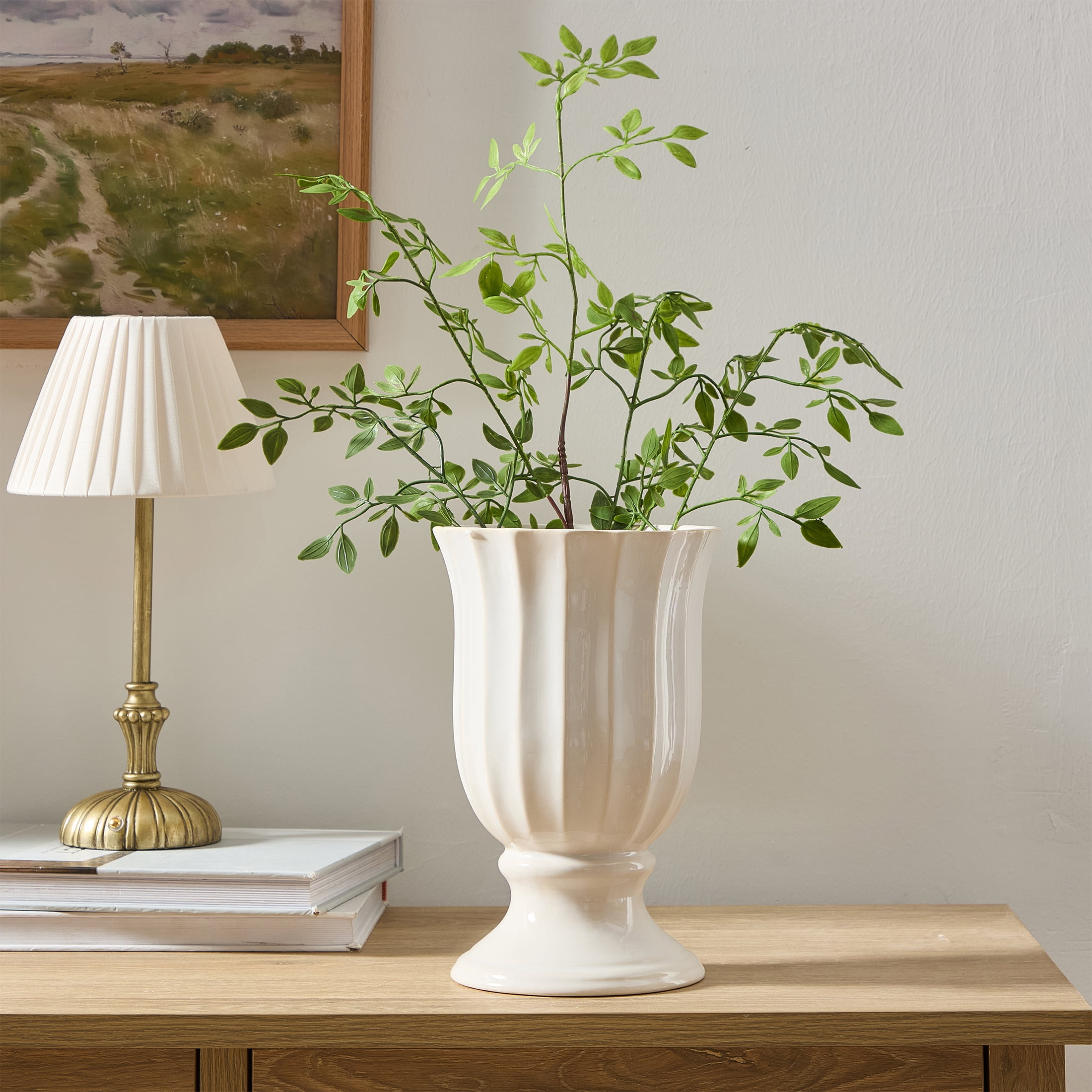 My Texas House White Ceramic Planter Vase, 10 in