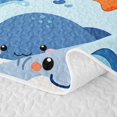 thumbnail image 5 of meiyoeat Kawaii Sea Whale Octopus Quilt King for Boys Girls, Starfish Animal King Coverlet Set, Blue, 3pcs, 5 of 7