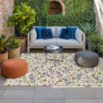 thumbnail image 2 of Pink Purple Leaves Outdoor Rug for Patio/Deck/Porch, Non-Slip Large Area Rug 3 x 5 Ft, Pastoral Botanical Wildflowers Beige Indoor Outdoor Rugs Washable Area Rugs, Camping Rug Carpet Runner, 2 of 8