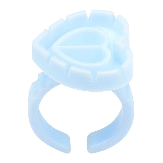 100pcs Coeur Extension de Cils Bague Titulaire de la Colle Tasse de Cils (Blanc)