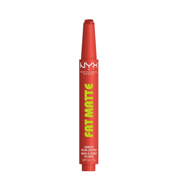 NYX Professional Makeup Fat Matte Lipstick, Smooth Color Long Lasting Lipstick, Coral Cuddlin', 0.07 oz