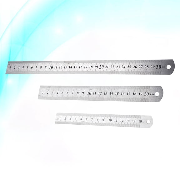 FUTUREORYY 3-Piece Stainless Steel Ruler Set for Students and Teachers - 15in, 20in, 30in Measuring Tools
