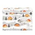 thumbnail image 7 of Yayeee Collapsible Cube Storage Bin with Lid Fabric Closet Decorative Basket with Handles, Orange Snow Houses, 7 of 7