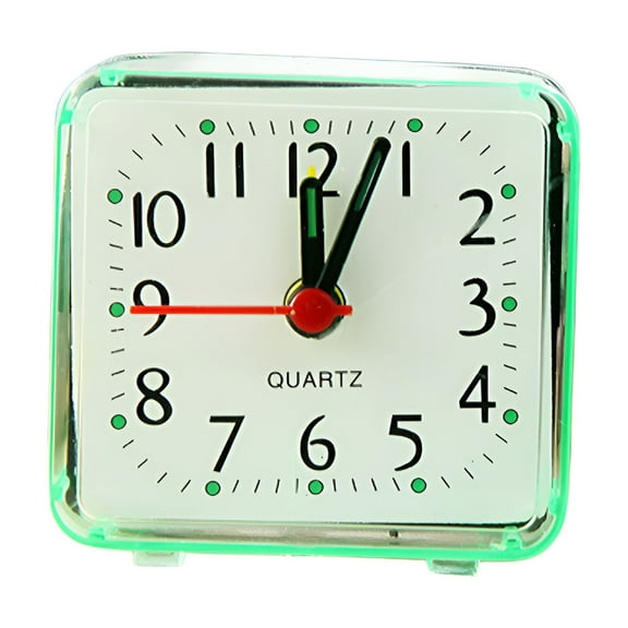 DESIGNICE Clock For Bedroom Wall Large Digital Wall Clock Led Clocks Large Display Square Small Bed Compact Travel Quartz Beep Alarm Clock Cute Portable