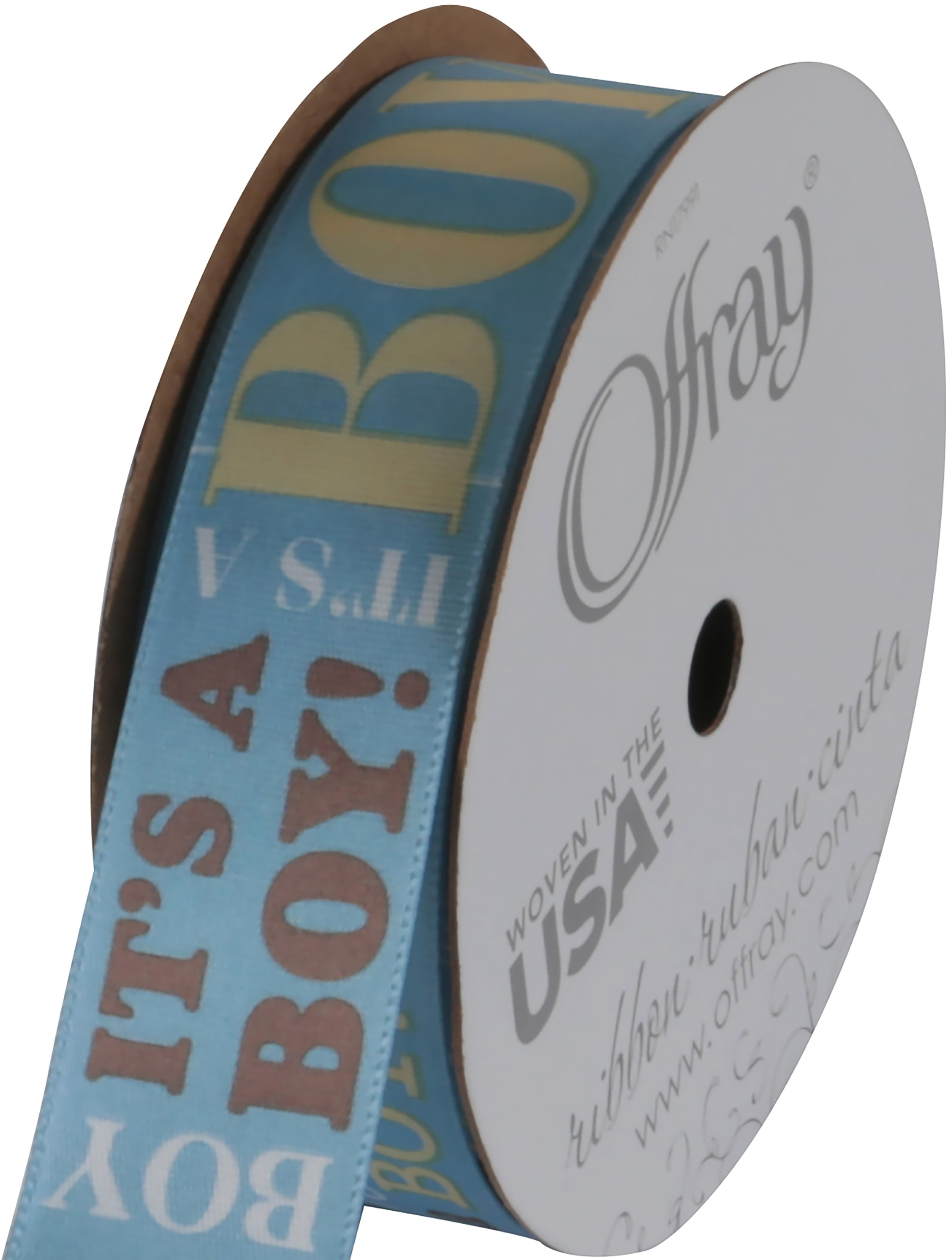 (2 pack) Offray Ribbon, Blue 7/8 inch Baby Satin Ribbon for Sewing, Crafts, and Baby, 9 feet