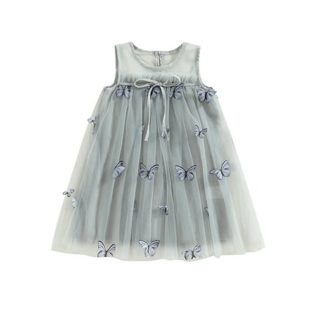 

Sunisery Toddler Baby Kids Girls Party Dress Summer Sleeveless Butterfly Print Tutu Dress Layered Tulle Princess Birthday Dresses