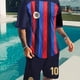 thumbnail image 1 of Conjunto De Chándal Para Hombre, Camiseta De Fútbol Del Barcelona Para Barcelona, Hogar De Messi Lewandowski No. 10 Ropa De Fútbol De Manga Corta Y Pantalones Cortos, Ropa De Hombre, 1 of 4