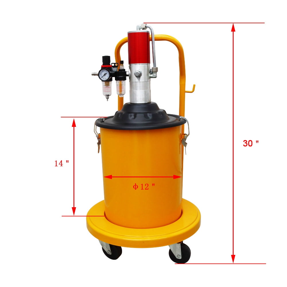 PreAsion 5gal Pneumatic Grease Injector Compressed Pump High Pressure Delivery Fill