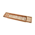 thumbnail image 4 of Soporte para bañera, bandeja de baño, estante de ducha, regalo relajante para accesorios de cuidado personal, organizador para copas de vino de 70 cm marrón, 4 of 8